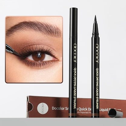 docolor Brown Eyeliner Ultra-Pigmented & Waterproof Eye Liner Quick Drying Liquid Eyeliner Vegan & Cruelty-Free
