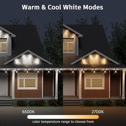 XMCOSY+ Smart Outdoor String Lights - 123ft RGBCWIC Patio Lights with 40 Color Changing Bulbs, LED String Light for Outside Backyard Bistro Party, APP WiFi Control, Work with Alexa, IP65 Waterproof