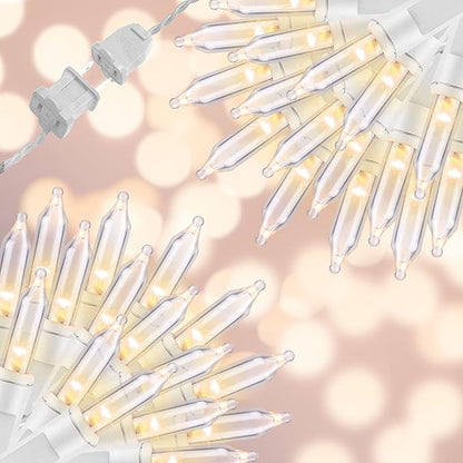 150LIGHTS WARM WHITE Extra-Bright With End Connectors Christmas Decorative Lights 9.72m UL Certified Mini String Light Set Waterproof for Home Garden Holiday Christmas Tree Party Patio Wedding