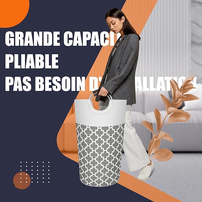 Caroeas 90L Light Laundry Basket (13 Colors), Waterproof Laundry Hamper, Laundry Bag with Padded Handles, Clothes Hamper, Collapsible Laundry Basket Easy Storage