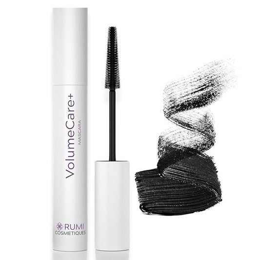 VolumeCare+ Mascara For Older Women - Extreme Length and Volume 2-in-1 Formula - No Clumps, Long-Wearing, Hypoallergenic Mascara For Sensitive Eyes (Natural Black)