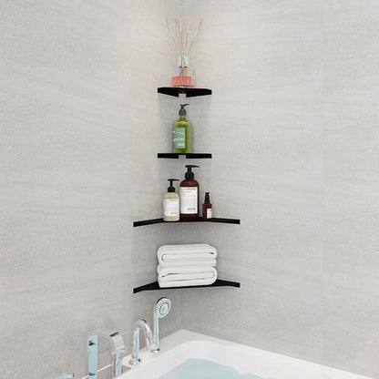 Corner Shelf, 3.0mm Aluminum Alloy Corner Shelf Wall Mounted, for Bathrooms,Offices, Bedrooms,Kitchens,Dorm Rooms and Living Rooms(6 in Black)