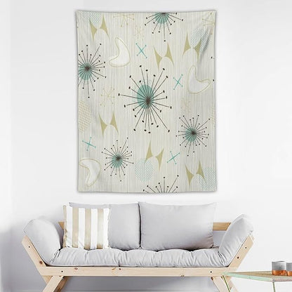 ICMOLYYENLO Boho Medieval Cat Tapestry, Abstract Atomic Starburst Geometric Aesthetic Art Wall Hanging For Bedroom Living Room Dormitory 50x60 Inches