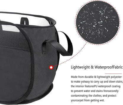 Pop Up Laundry Hamper，with Durable Handles collapsible laundry basket，Easy to Open and Fold for college Dorm,kids room，travel (2 black)…