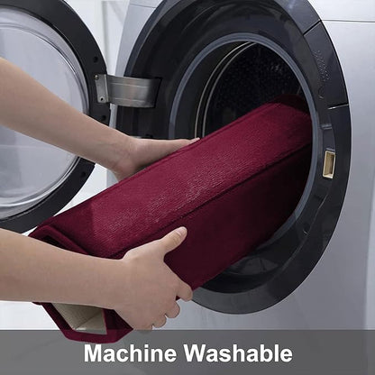 Buganda Memory Foam Bath Mat, 44" x 24", Ultra Soft and Non-Slip Bathroom Rugs, Water Absorbent and Machine Washable Bath Rug Runner for Bathroom, Shower, and Tub, Burgundy