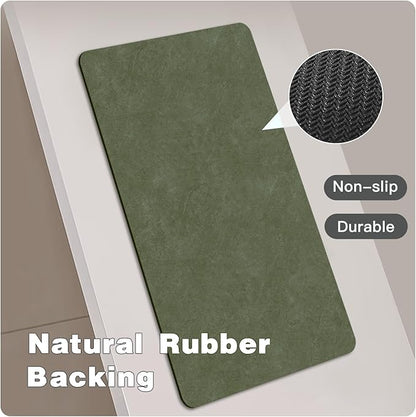Bath Mat, Bathroom Rugs Non Slip Washable Thin Absorbent Quick Dry Bath Mat Fits Under Door Bathroom Floor Mat Perfect for Bath, Shower, or Sink 20"x48" Sage Green
