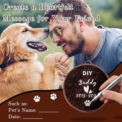 Dog Memorial Gifts, 34" Pet Memorial Wind Chimes for Loss of Dogs, Pet Loss Passing Away Remembrance Sympathy Bereavement Gift, DogPaw Vintage Wind Chime for Outside (DIY 34" Pet Memorial)