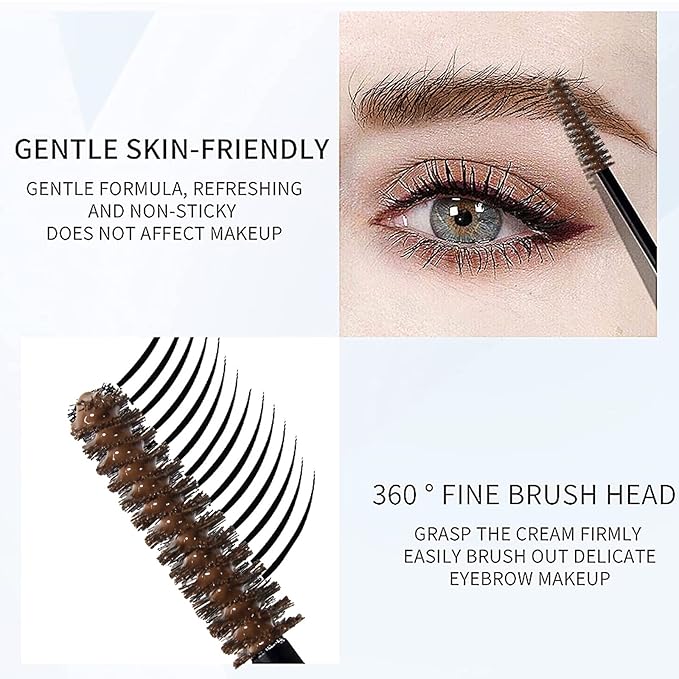 DAGEDA Clear Eyebrow Setting Gel, Brow Fix Gel, Waterproof And Sweat-Proof Eyebrow Repair Liquid Brows Styling Beauty Salon Home Use Makeup, 1.81oz (Clear and Dark Brown)