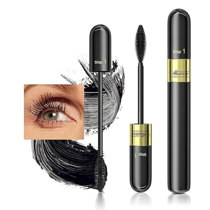 Waterproof & Smudge-Proof Tubing Mascara - Long-Lasting 2-1 Mascara Black for Natural Length and Volume Eye Makeup, Curling Eyelashes, No Flaking, No Clumping, Vegan and Cruelty Free (Pack of 1)
