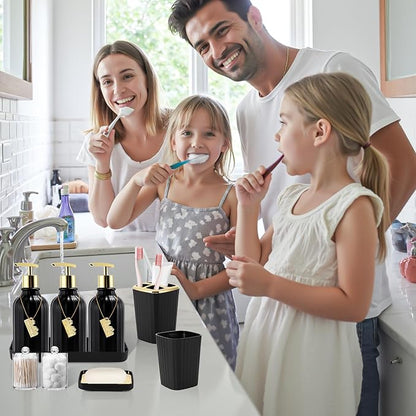 32PCS Bathroom Sets with Shower Curtain and Rugs-Purple Bathroom Accessories,Non Slip Bathroom Rugs Set with Toilet Lid Cover, Waterproof Shower Curtain, 3PC Soap Dispenser with Trash Can