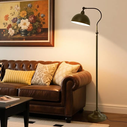 Bright Reading Floor Lamp with Remote Control and Bluetooth Dimming,Rustic Vintage Living Room Bedroom Bedside Office Study Library Adjustable Black Standing Warm Lights, Mid Century Modern Home Decor