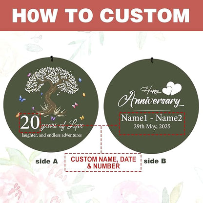 ASTARIN 20th Wind Chimes for Couple, Personalized Wind Chimes for Anniversary, Couple Gifts for Keepsake, Deep Tone Windchime Romantic Gift for Women Men