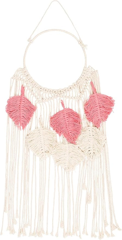 Mark&Day Wall Hanging, Tosens Bohemian/Global Farmhouse Bright Pink Tapestry Wall Hanging for Living Room, Bedroom, Office or Kitchen (32"H x 11"W)