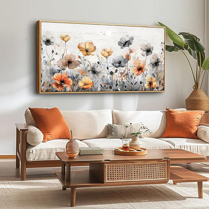 ZUITINGHUA Wood Framed Canvas Wall Art For Living Room Large Wall Decor For Office Bedroom Decorations Flowers Landscape Pictures Farmhouse Paintings Artwork Aesthetic Mural Home Decor 30x60 In