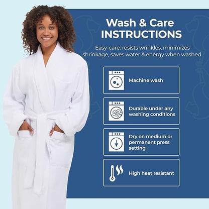 Terry Lined Microfiber Hotel Robe - Luxury Spa Bathrobe by Monarch/Cypress