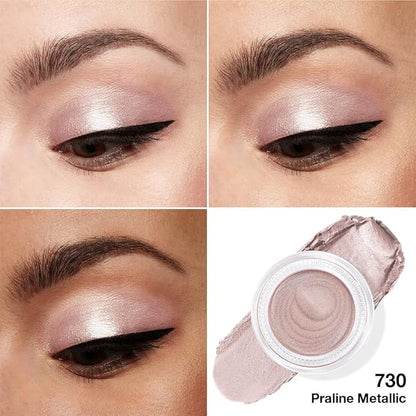 Cream Glitter Light Champagne Shimmer Metallic Eyeshadow Palette Makeup, Mini Instant Holographic Eyeshadow For Older Women, Sombras Crema Para Ojos, Talc, Paraben & Cruelty Free, 730