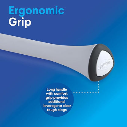 Clorox Toilet Plunger with Hideaway Holder Caddy Heavy-Duty Compact Design with Non-Skid Rubber Base for Bathroom Convenient Storage Toilet Unclogger, 6.5x19.5-Inch, White