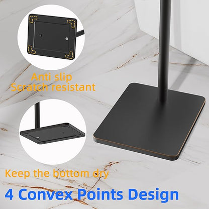 RUACQ Toilet Paper Holder Stand, Bathroom Toilet Paper Roll Holder Free Standing, Toilet Tissue Holder Stand with Post Pivoting Design, Stable Weighted Base, SUS304 Stainless Steel (Oil Rubbed Bronze)