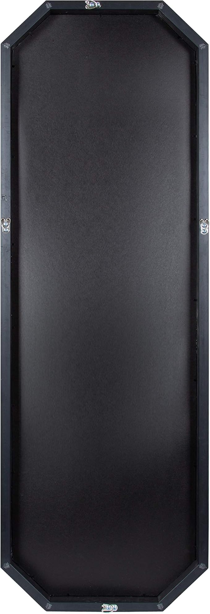 Kate and Laurel Rhodes Modern Full Length Octagon Wall Mirror, 16 x 48, Black, Decorative Glam Geometric Wall Accent