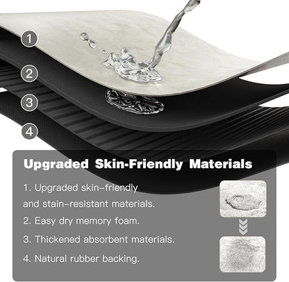 Bath Mat, Bathroom Rugs Non Slip Washable Thin Absorbent Quick Dry Bath Mat Fits Under Door Bathroom Floor Mat Perfect for Bath, Shower, or Sink 36"x60" White