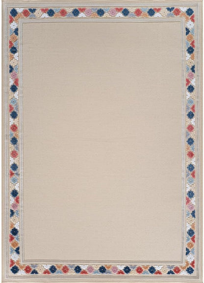 Beverly Rug Outdoor Rug 9x12 Modern Bordered Large Area Rugs for Indoor and Outdoor Patio Easy to Clean Non Shedding Living Room Porch Garden Washable Outside Carpet (9 x 12 Beige)