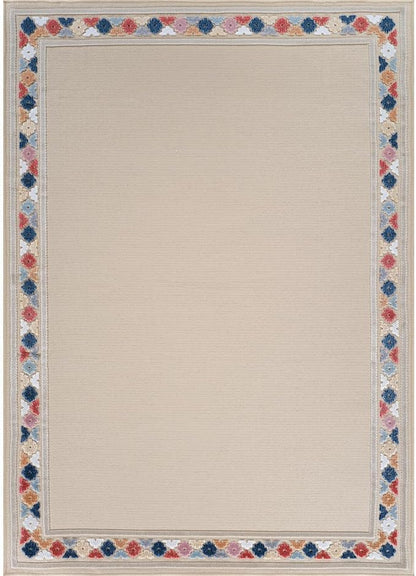 Beverly Rug Outdoor Rug 8x10 Modern Bordered Area Rugs for Indoor and Outdoor Patio Easy to Clean Non Shedding Living Room Porch Garden Washable Outside Carpet (8 x 10 Beige)