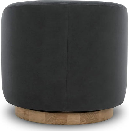 CHITA Swivel Accent Chair, FSC Certified Upholstered Velvet Barrel Chair for Living Room Set of 2, Fully Assembled, Grey