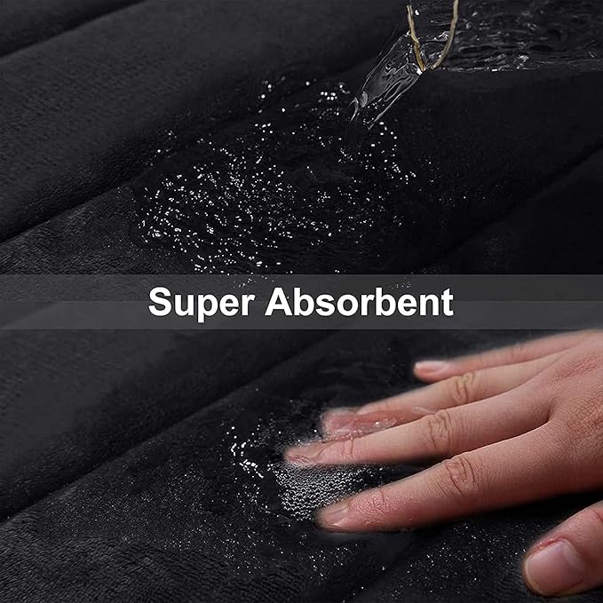 Buganda Memory Foam Bath Mat, 47" x 32", Ultra Soft and Non-Slip Bathroom Rugs, Water Absorbent and Machine Washable Bath Rug Runner for Bathroom, Shower, and Tub, Black