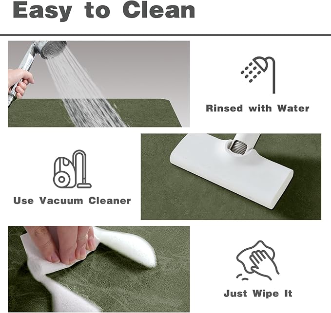 Bath Mat, Bathroom Rugs Non Slip Washable Thin Absorbent Quick Dry Bath Mat Fits Under Door Bathroom Floor Mat Perfect for Bath, Shower, or Sink 20"x48" Sage Green