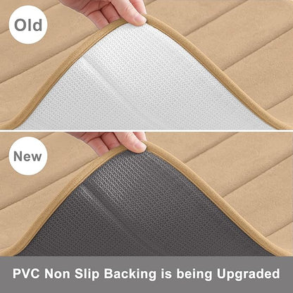 Buganda Memory Foam Bath Mat, 70" x 34", Ultra Soft and Non-Slip Bathroom Rugs, Water Absorbent and Machine Washable Bath Rug Runner for Bathroom, Shower, and Tub, Camel