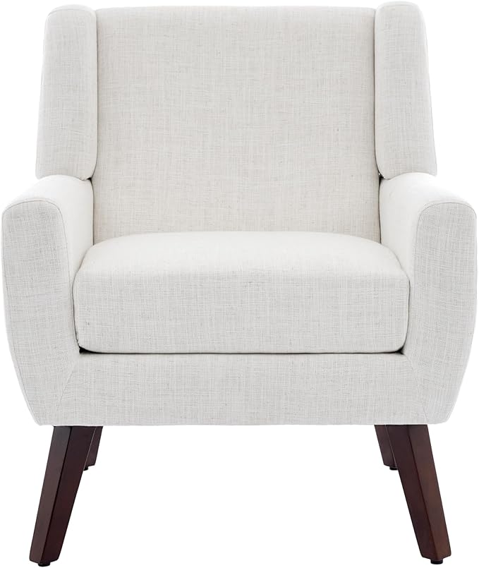 UIXE Accent Chair, Fabric Upholstered Armchair for Living Room, Comfy Arm Chair Single Sofa Bedroom Side Reading Seat - Flax Beige