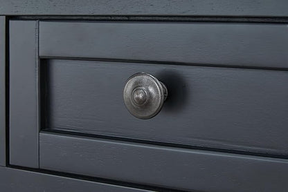 Signature Design by Ashley Wildenauer Farmhouse 2-Drawer Lift-Top Coffee Table with 2 Storage Bins Under Top and Casters, Light Brown & Black