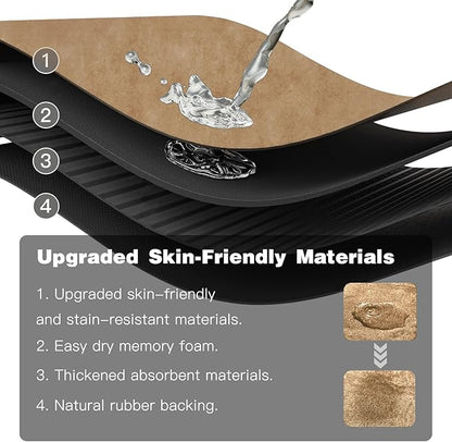 Toilet Rug, Thin Toilet Rugs U Shaped Washable Non Slip Absorbent Quick Dry Low Pile Toilet Mat, 20"x24" U Shape Camel