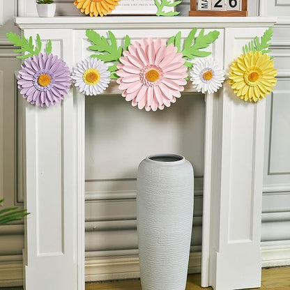 3D Paper Flowers Decorations for Wall, Large Daisy Paper Flowers for Bulletin Board, Wedding, Baby Shower, Tea Party, Classroom, Bedroom Decor