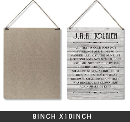 Qious Inspirational Signs Gift Farmhouse All That is Gold Does Not Glitter Not All Those Who Wander are Lost Wooden Hanging Sign Rustic Wall Art Home Office Living Room Decoration 10 x 8 Inches…