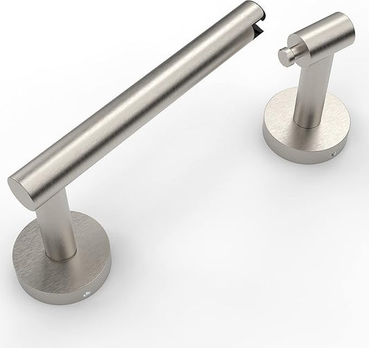 Ruacq Toilet Paper Holder Brushed Grey Double Post Pivoting Round Tissue Holders Roll Holder Hangers Toilet Paper Holders SUS 304 Stainless Steel Modern Wall Mounted