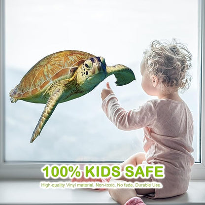 Turtle Wall Stickers Gifts Christmas - Sea Turtle Wall Decals Peel and Stick - Turtle Wall Stickers Removable - Sea Turtle Animals Wall Decor for Kids Baby Bedroom Bathroom Living Room