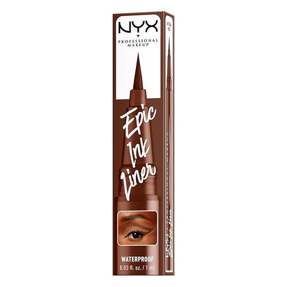 NYX PROFESSIONAL MAKEUP Epic Ink Liner, Waterproof Liquid Eyeliner with Vegan Formula - Graham Cracker (Light Brown Matte)