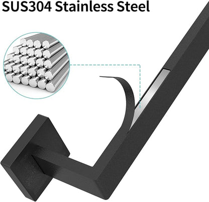 Bathroom Towel Bar,24 Inch Towel Racks for Bathroom Wall Mounted,Stainless Steel Towel Rail Hanger for Wall,Matte Black Towel Holder for Wall, Kitchen(2 Pack)