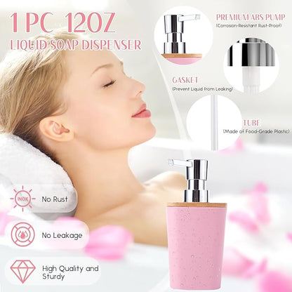 Pink Bathroom Accessories Set Bathroom Set with Sequin Shower Curtain,Towel Set Pink Bathroom Decor with Trash Can