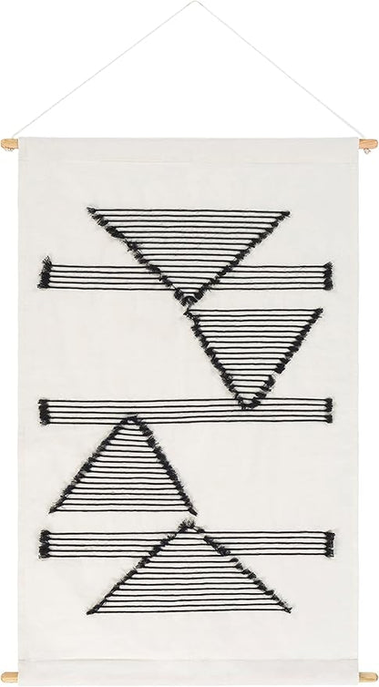 Mark&Day Wall Art, Hohenzell Modern Farmhouse Ivory Macrame Tapestry Wall Hanging for Living Room, Bedroom, Office or Kitchen (36"H x 24"W)