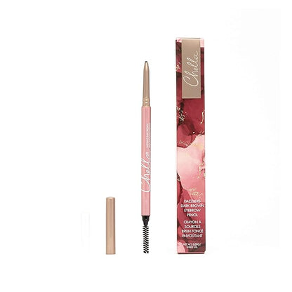 Chella Eyebrow Pencil - Vegan, Gluten Free, Cruelty Free, Paraben Free, Long Wearing, Smooth Consistency (Dazzling Dark Brown)