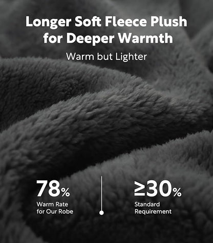 DAVID ARCHY Men's Soft Fleece Plush Robe Full Length Long Bathrobe