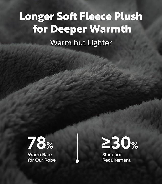 DAVID ARCHY Men's Soft Fleece Plush Robe Full Length Long Bathrobe