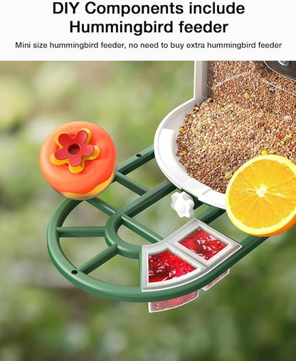 Bird Feeder with Camera-2K Live Video, Solar-Powered, Smart AI Identify Birds, 2L Food Capacity, Arrived Alerts, Bird Videos Storage, Mini Hummingbird Feeder for Watching Birds Outdoor