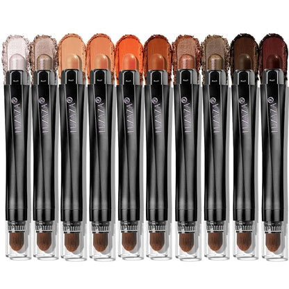 10PCS Eyeshadow Stick,Shimmer And Matte Brown Metallic Cream Eyeshadow Pencil Crayon with Smudge-proof & Waterproof,Eye Brightener Stick