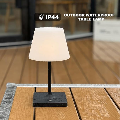Outdoor Rechargeable Table lamp Cordless, Battery Operated Night Lights,Waterproof lamp for Shower,4000mAh LED 3 Colors Dimmable Touch Bedside Lamp for Coffee Shop Bath Patio -Black