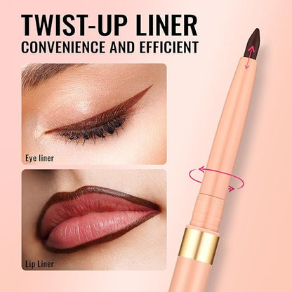 Oulac Coffee Brown Eyeliner Pencil Waterproof Smudge Proof Brown Eye Liner Retractable, Smooth and Creamy Texture, Vegan & Cruelty-Free, 03 Teddy