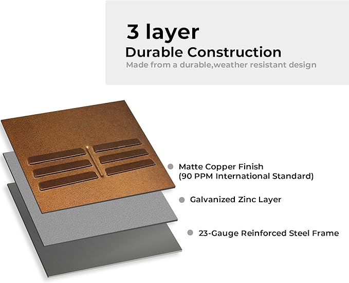 Worth Garden 28" H. Large Metal Planter Set of 2, Classic Matte Bronze Retro Finish Tall Square Tapered Steel Flower Plant Pots for Indoor & Outdoor Use - Insert Plate with Drain Holes, Air Vents