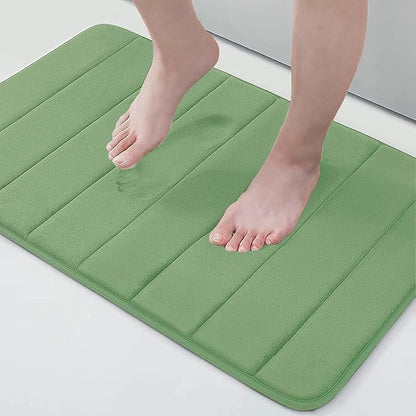 Buganda Memory Foam Bath Mat, 30" x 20", Ultra Soft and Non-Slip Bathroom Rugs, Water Absorbent and Machine Washable Bath Rug for Bathroom, Shower, and Tub, Olive Green
